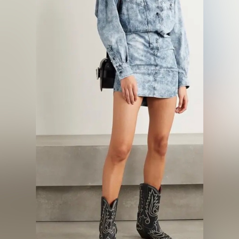 Isabel Etoile Marant acid wash Denim Mini Dress